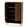 BOWERY HILL 2-Door Mid-Century Wood Entryway Shoe Storage Cabinet in Brown view 4