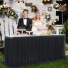 14ft Black Tulle Table Skirt for Rectangle Table or Round Tables Tutu Table Cloth for Birthday Party Baby Shower Wedding Parties Dessert Buffet Banquet Decorations view 4