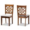 BOWERY HILL Upholstered Seat Wood Dining Chair in Brown and Gray (Set of 2) view 1