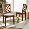BOWERY HILL Upholstered Seat Wood Dining Chair in Brown and Gray (Set of 2) view 2