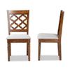 BOWERY HILL 2-Piece Dining Chair Set, 37.4" H x 18.7" W x 20" D, Grey Upholstered Foam Seat, Walnut Brown Solid Wood Frame, Symmetrical Back Design, Turned Legs, Sophisticated Dining Room Seating view 1