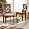 BOWERY HILL 2-Piece Dining Chair Set, 37.4" H x 18.7" W x 20" D, Grey Upholstered Foam Seat, Walnut Brown Solid Wood Frame, Symmetrical Back Design, Turned Legs, Sophisticated Dining Room Seating view 2