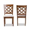 BOWERY HILL 2-Piece Dining Chair Set, 37.4" H x 18.7" W x 20" D, Grey Upholstered Foam Seat, Walnut Brown Solid Wood Frame, Symmetrical Back Design, Turned Legs, Sophisticated Dining Room Seating view 4