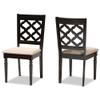 BOWERY HILL Upholstered Seat Wood Dining Chair in Brown and Sand (Set of 2) view 1