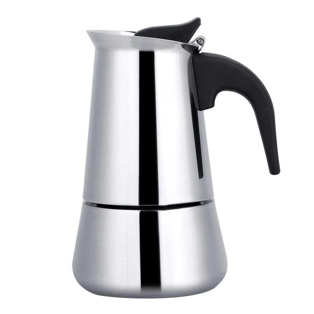 Coffee Pot, Portable Stainless Steel Coffee Pot Moka Espresso Maker Mocha Pot 100ml/200ml/300ml/450ml(200ml)