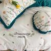 JXYJHBL Light Luxury Long-Staple Cotton Bed Sheet Four-Piece Embroidered lace Quilt Cover high-end Double Bed Supplies (1 Bed Sheet + 1 Quilt Cover + 2 Pillowcases)-1.5m view 2