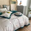 JXYJHBL Light Luxury Long-Staple Cotton Bed Sheet Four-Piece Embroidered lace Quilt Cover high-end Double Bed Supplies (1 Bed Sheet + 1 Quilt Cover + 2 Pillowcases)-1.5m view 3