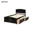 Harper & Bright Designs Twin Bed Frame, Wood Platform Bed with Two Drawers,Headboard, Footboard and Wood Slat Support (Espresso) view 2
