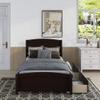 Harper & Bright Designs Twin Bed Frame, Wood Platform Bed with Two Drawers,Headboard, Footboard and Wood Slat Support (Espresso) view 3