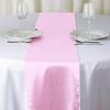 10 Pc 12 x 108 inch Long Charmeuse Satin Table Runners Bright Shiny Satin Silk and Smooth Fabric Runners for Table Decorations Great for Birthday Parties,Baby Shower Banquet Wedding - Pink view 1