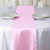 10 Pc 12 x 108 inch Long Charmeuse Satin Table Runners Bright Shiny Satin Silk and Smooth Fabric Runners for Table Decorations Great for Birthday Parties,Baby Shower Banquet Wedding - Pink view 3