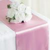 10 Pc 12 x 108 inch Long Charmeuse Satin Table Runners Bright Shiny Satin Silk and Smooth Fabric Runners for Table Decorations Great for Birthday Parties,Baby Shower Banquet Wedding - Pink view 4