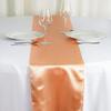 10 Pc 12 x 108 inch Long Charmeuse Satin Table Runners Bright Shiny Satin Smooth Fabric Runners for Table Decorations Great for Birthday Parties,Baby Shower Banquet Wedding - Peach view 2