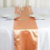 10 Pc 12 x 108 inch Long Charmeuse Satin Table Runners Bright Shiny Satin Smooth Fabric Runners for Table Decorations Great for Birthday Parties,Baby Shower Banquet Wedding - Peach view 3