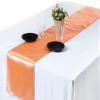 10 Pc 12 x 108 inch Long Charmeuse Satin Table Runners Bright Shiny Satin Smooth Fabric Runners for Table Decorations Great for Birthday Parties,Baby Shower Banquet Wedding - Peach view 4