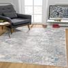 HomeRoots 100% High Grade Polypropylene 4 x 6 Blue Abstract Circular Motifs Area Rug view 1