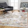 HomeRoots Multi 100% High Grade Polypropylene 4 x 6 Gray and Beige Distressed Ornate Area Rug view 1