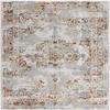 HomeRoots Multi 100% High Grade Polypropylene 4 x 6 Gray and Beige Distressed Ornate Area Rug view 3