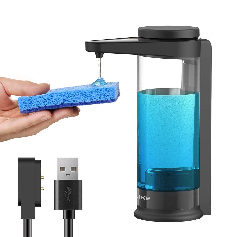 AIKE 17oz. Touch-Free Rechargeable Automatic Liquid Soap Dispenser for Kitchen Dish Soap