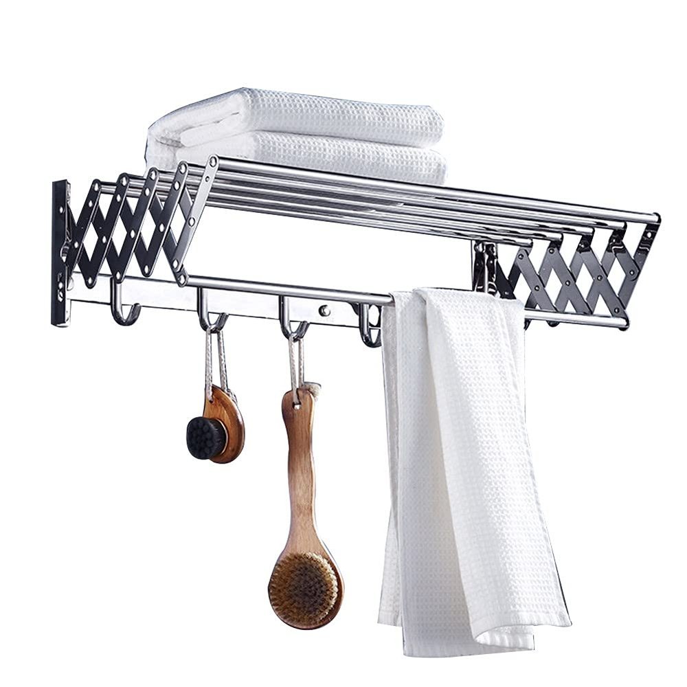GXFWJD Bathroom Folding Drying Rack/Retractable Rack/Towel Rack/sus304stainless Steel Towel Bar Wall-Mounted Multiple Sizes for Clothes and Towels for Use in Laundry Room Or Garage