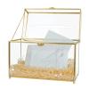 Jajamy Glass Wedding Card Box with Slot, Large Clear Card Box Gold Brass Gift Card Storage Box Perfect for Wedding Receptions, Birthday Party, Bridal Shower Greeting Card Organizer view 1