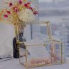 Jajamy Glass Wedding Card Box with Slot, Large Clear Card Box Gold Brass Gift Card Storage Box Perfect for Wedding Receptions, Birthday Party, Bridal Shower Greeting Card Organizer view 2