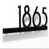 Bauhaus Modern House Numbers - Black with Black Acrylic - Contemporary Home Address - Number Sign - Door Number - Room Number (5 Numbers 6" / 15 cm, Glossy Green) view 3