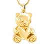 TIANZXS Stainless Steel Teddy Bear Pet Urn Ashes Pendant Memorial Ash Keepsake Cremation Jewelry Necklace for Ashes Gold-Color view 1