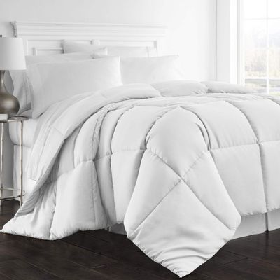 Archu Sheets 1-Pc Comforter 100% Egyptian Cotton, 600 Thread Count 200 GSM Fiber Fill - Olympic Queen White Solid