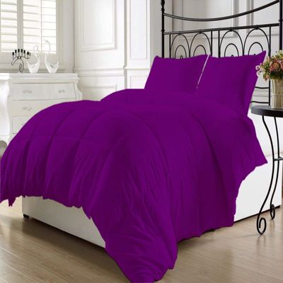 Archu Sheets 1-Pc Comforter 100% Egyptian Cotton, 600 Thread Count 200 GSM Fiber Fill - Olympic Queen Purple Solid
