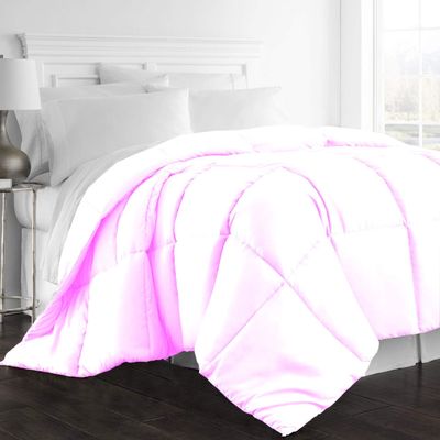 Archu Sheets 1-Pc Comforter 100% Egyptian Cotton, 600 Thread Count 200 GSM Fiber Fill - Olympic Queen Pink Solid