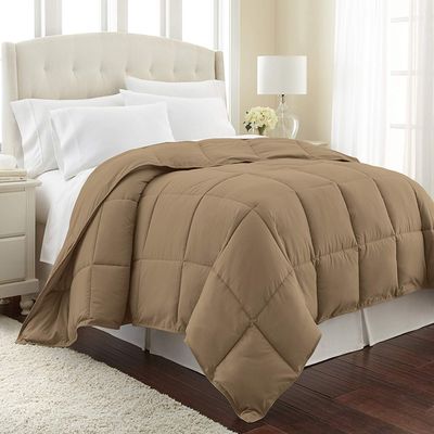Archu Sheets 1-Pc Comforter 100% Egyptian Cotton, 600 Thread Count 200 GSM Fiber Fill - Olympic Queen Taupe Solid