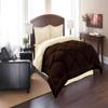 Wega Linen All Season Goose Down Alternative Reversible Comforter Set Palatial King 120x98 3 Piece Cotton Comforter Brown/Cream view 1