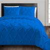 Bedding Empire Luxurious 3 Piece Pintuck Duvet Cover Set 100% Egyptian Cotton 500 Thread Count Queen Size, Blue Color view 1