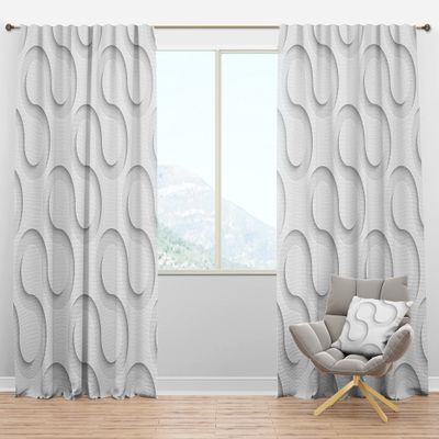 DesignQ Blackout Curtains 'Wave Pattern' Curtains for Bedroom, Curtains for Living Room, Curtains & Drapes - Thermal Insulated -Single Panel -52x95