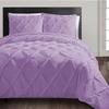 Bedding Empire Luxurious 4 Piece Pintuck Duvet Cover Set with Fitted Sheet 100% Egyptian Cotton 500 Thread Count Twin Size, Lavender Color view 1