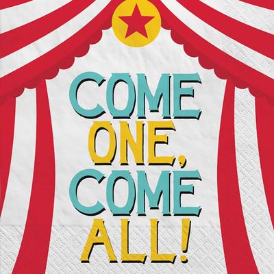 Multicolor Carnival Luncheon Napkins (6.5" x 6.5") - Pack Of 16, Premium Quality & Eye-catching Design - Perfect For Themed Parties & Events