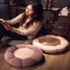 16 inches Flower Floor Pillow Seating Cute Cushion - Cool Decor for Everyone who Loves Comfy and Soft Support!! (2pcs-Pink & Purple) view 2