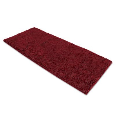 AOACreations Chenille Shag Bath Rug, Shaggy Bathroom Mat, Extra Long Runner 20" x 59", Soft Plush Luxury, High Pile, Absorbent, Non-Slip (Extra Long Runner 50 x 150 cm, Burgundy)