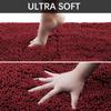 AOACreations Chenille Shag Bath Rug, Shaggy Bathroom Mat, Extra Long Runner 20" x 59", Soft Plush Luxury, High Pile, Absorbent, Non-Slip (Extra Long Runner 50 x 150 cm, Burgundy) view 3