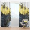 DesignQ Blackout Curtains 'Grey, Yellow and White Hand Painted Marble Composition' Curtains for Bedroom, Curtains for Living Room, Curtains & Drapes - Thermal Insulated -Single Panel -52x84 view 1