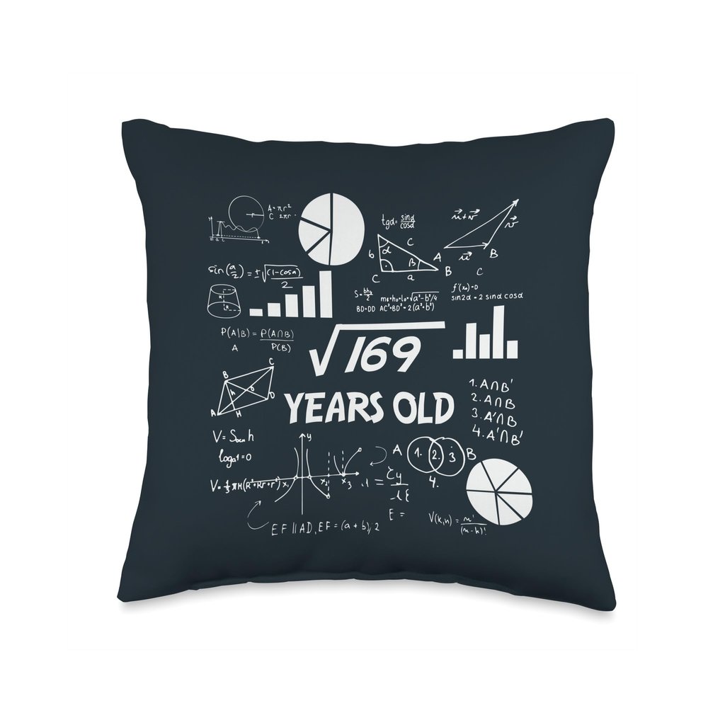 13 Years Old Math Nerd - Funny Math Equation 13th Birthday Throw Pillow