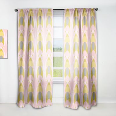 DesignQ 'Retro Pastel Circular Pattern IV' Mid-Century Modern Curtain Panel