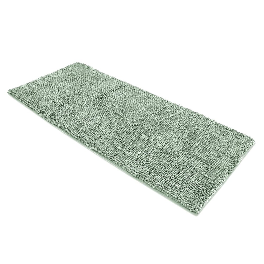 AOACreations Chenille Shag Bath Rug, Shaggy Bathroom Mat, Extra Long Runner 20" x 59", Soft Plush Luxury, High Pile, Absorbent, Non-Slip (Extra Long Runner 50 x 150 cm, Seafoam Blue Green)