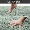 AOACreations Chenille Shag Bath Rug, Shaggy Bathroom Mat, Extra Long Runner 20" x 59", Soft Plush Luxury, High Pile, Absorbent, Non-Slip (Extra Long Runner 50 x 150 cm, Seafoam Blue Green) view 3