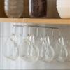 Basicwise Cup Rack Under Shelf, Kitchen Utensil Drying Hooks, White view 2