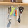 Basicwise Cup Rack Under Shelf, Kitchen Utensil Drying Hooks, White view 3