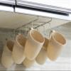 Basicwise Cup Rack Under Shelf, Kitchen Utensil Drying Hooks, White view 4