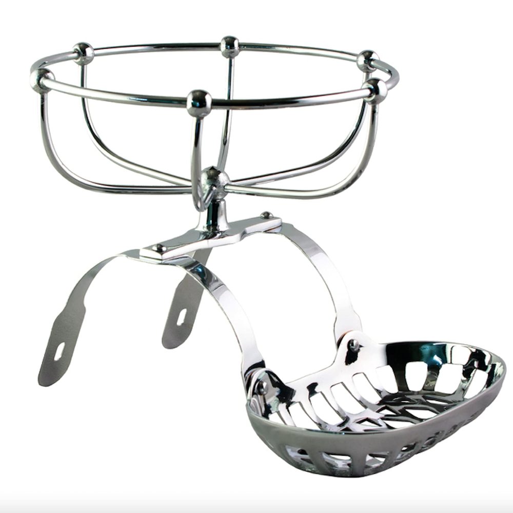 Chrome Plated Clawfoot Tub Soap Dish with Sponge Holder