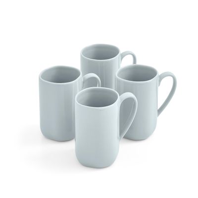 Portmeirion Sophie Conran 14 oz Arbor Collection Mug, Set of 4  Robins Egg, Organic Shape Stoneware Drinkware, Handled Mugs for Coffee, Tea & Hot Cocoa, Easy Care Durable Kitchen Cups